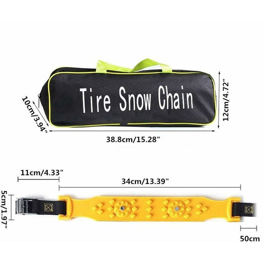 10 pcs Car Snow Socks 185-225 Mm, Yellow Snow Chains, Adjustable Emergency Traction Cables Anti-Slip Car Tire V1188-MS-227-1716
