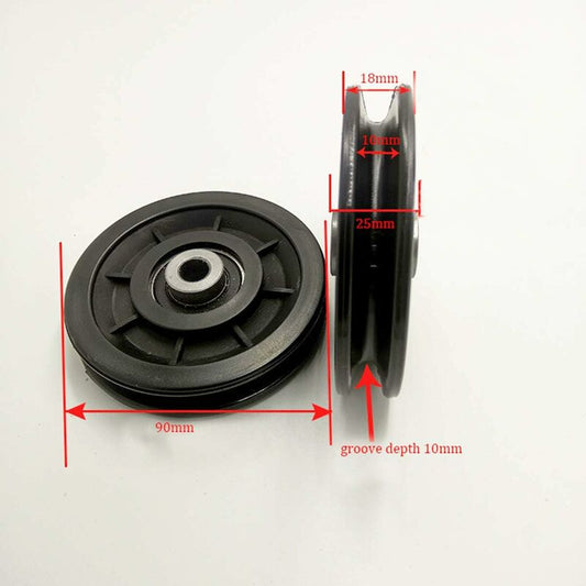 90Mm Bearing Nylon Pulley, Muscle Training Pulley, Universal Wheel For Cable Machine Gym Equipment Garage V1188-MS-227-1750