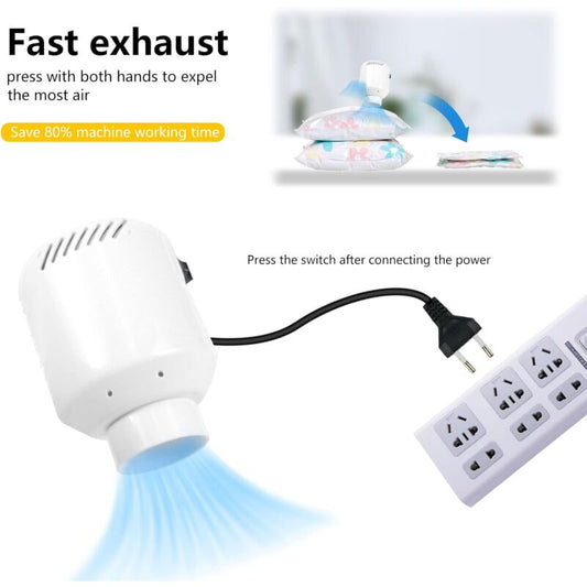 Electric Air Pump For Vacuum Storage Bags, 55W 220V Compression Bag Air Pump, Pa 45000 Air Pump (1 pcs) V1188-MS-227-1775