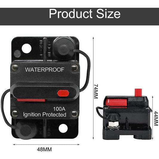 Car Circuit Breaker 30A - 150A, Dc 12V - 48V Waterproof Circuit Breaker With Manual Reset For Auto Car Marine V1188-MS-227-1776