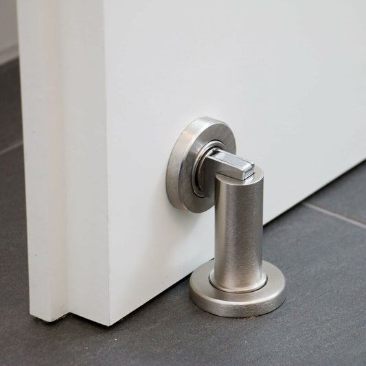 Magnetic Door Stop Ms010 In Stainless Steel Look - Door Stop With Floor And Wall Mounting Hardware - Magnetic V1188-MS-227-1791