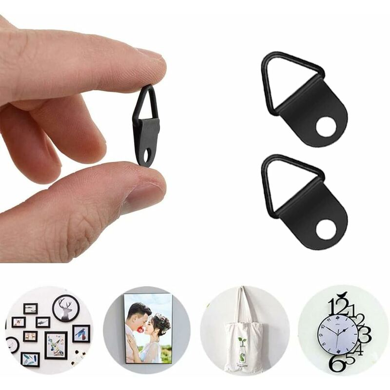50 pcs Picture Hooks Picture Frame Hanger No Drilling Metal D Rings Frame Mounting For Picture Frame Mirror V1188-MS-227-1792