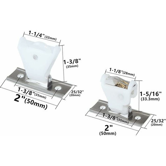 4 Pack White Plastic Swivel Type Cord Lock Mechanism And Cord Return Pulley And Stainless Steel Bracket For V1188-MS-227-1807