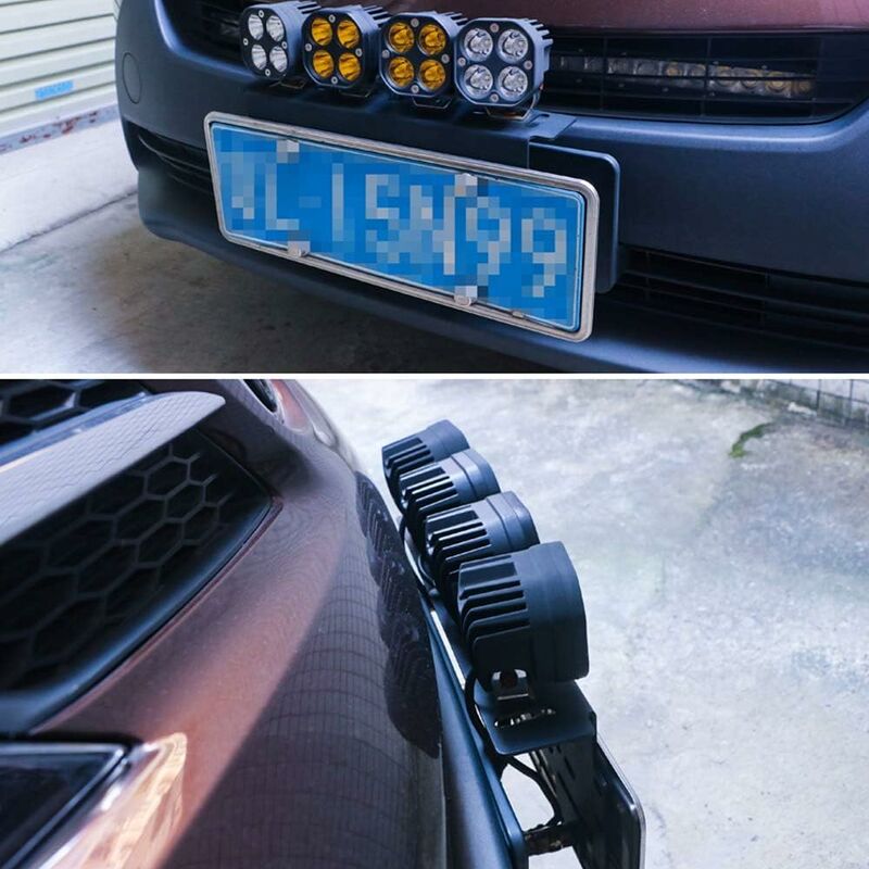 Universal Black Alloy License Plate Holder Front Bumper LED Bar And Work Lights License Plate Mounting V1188-MS-227-1823