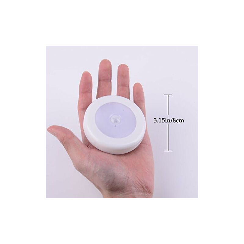 Wireless LED Motion Sensor Light For Closet, Stairs, Hallway, Kitchen, Bedroom (6 pcs) (White Shell (Warm V1188-MS-227-1836