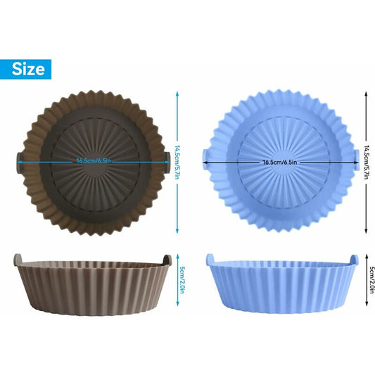 2 pcs Silicone Basket Air Fryer Accessories, Reusable Silicone Basket 16X14Cm For Airfryer, Microwave, Cake V1188-MS-227-1846