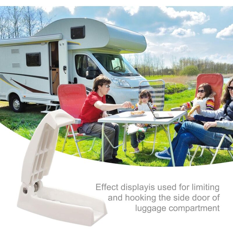 Rv Door Latch Holder Hook Storage For Rv Trailer, Durable Material And Simple Installation, Rv, Trailer, White V1188-MS-227-1851