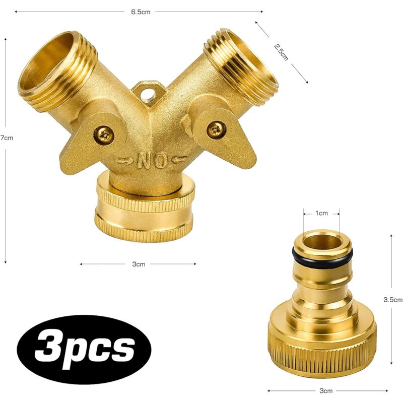 2-Way Y-Distributor With 3/4" Brass Quick Connect For Irrigation Tool Connection V1188-MS-227-1865