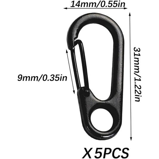 Mini Carabiner Clip, 5 Pieces Mini Carabiner Clip, Spring Carabiner Hook Keychain Clasps, Mini Carabiner V1188-MS-227-1895