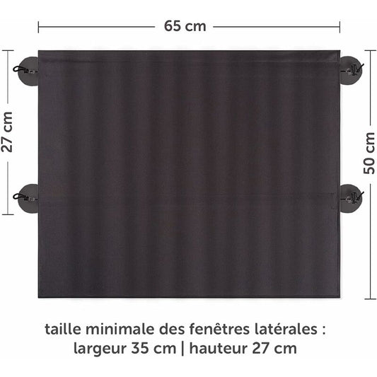 Baby Car Sun Shade 65 X 50 Cm - Car Curtain With Suction Cup - Uv Protection - Ideal For Large Side Windows - V1188-MS-227-1907