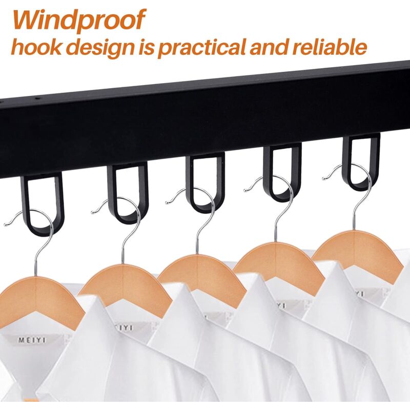 3 Tier Extendable Wall Mounted Clothes Drying Rack For Balcony And Bathroom Black Foldable Wall Mounted V1188-MS-227-1920