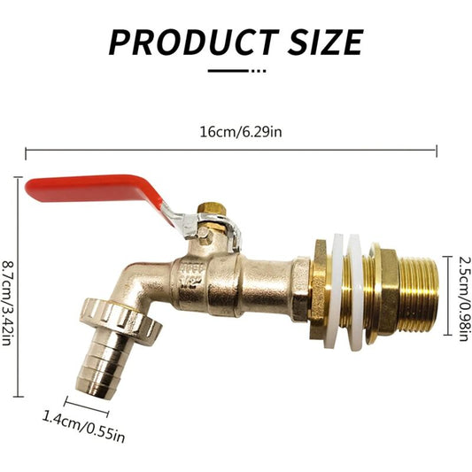 1000L Tank Faucet, Rainwater Harvesting Faucet Tank Adapter 1/2" (13Mm) Faucet, Ibc Drain Tank Adapter For V1188-MS-227-1974