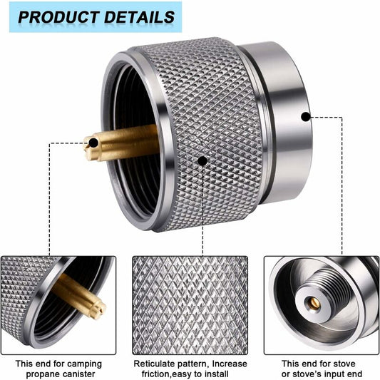 Parts Camping Stove Adapter 1 Lb Propane Small Tank Inlet Outlet Outdoor Cylinder Lpg Canister Adapter V1188-MS-227-1984