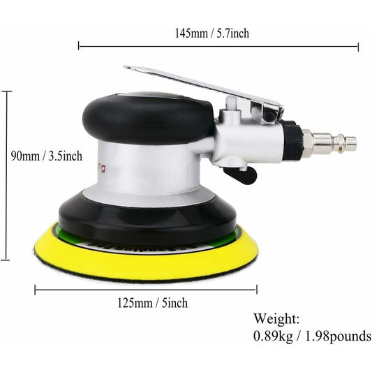 Professional Air Random Orbit Sander, High Performance Mini Dual Action Pneumatic Polisher With, 13500Rpm V1188-MS-227-1997