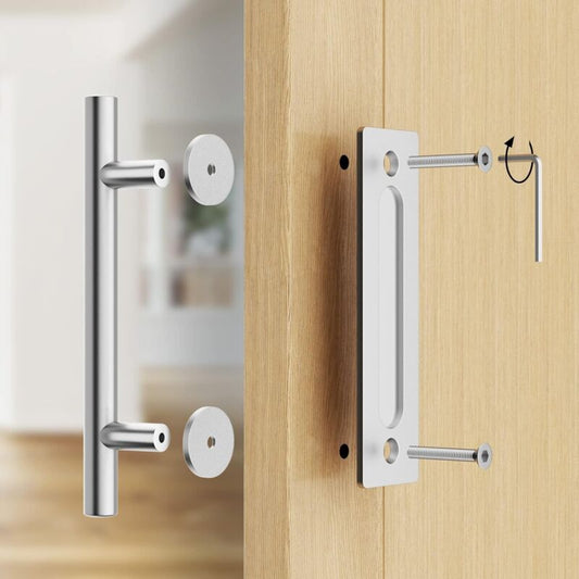 30Cm Sliding Door Handle Set, Stainless Steel Sliding Door Handle, Large Rustic Size, Suitable For Gates, V1188-MS-227-2036