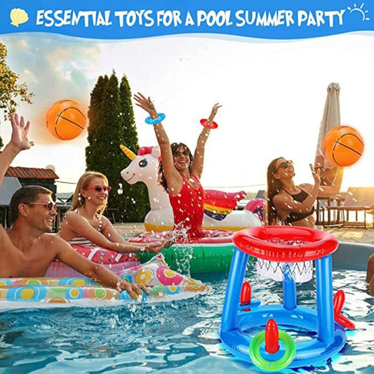 Pool Basketball Hoop - Inflatable Basketball Stand For Swimming Pool Floating Pool Basketball Outdoor Water V1188-MS-227-2051
