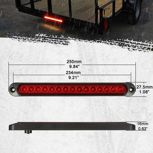 2 pcs 12V 15 LED Trailer Brake Tail Light Bar Waterproof Rear Lights Running Lights Identification Light For V1188-MS-227-2053