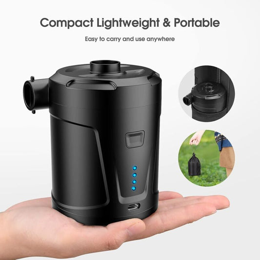 Electric Air Pump, 5000Mah Rechargeable Battery, Inflatable Mattress Inflator With 3 Air Nozzles, Fast V1188-MS-227-2063