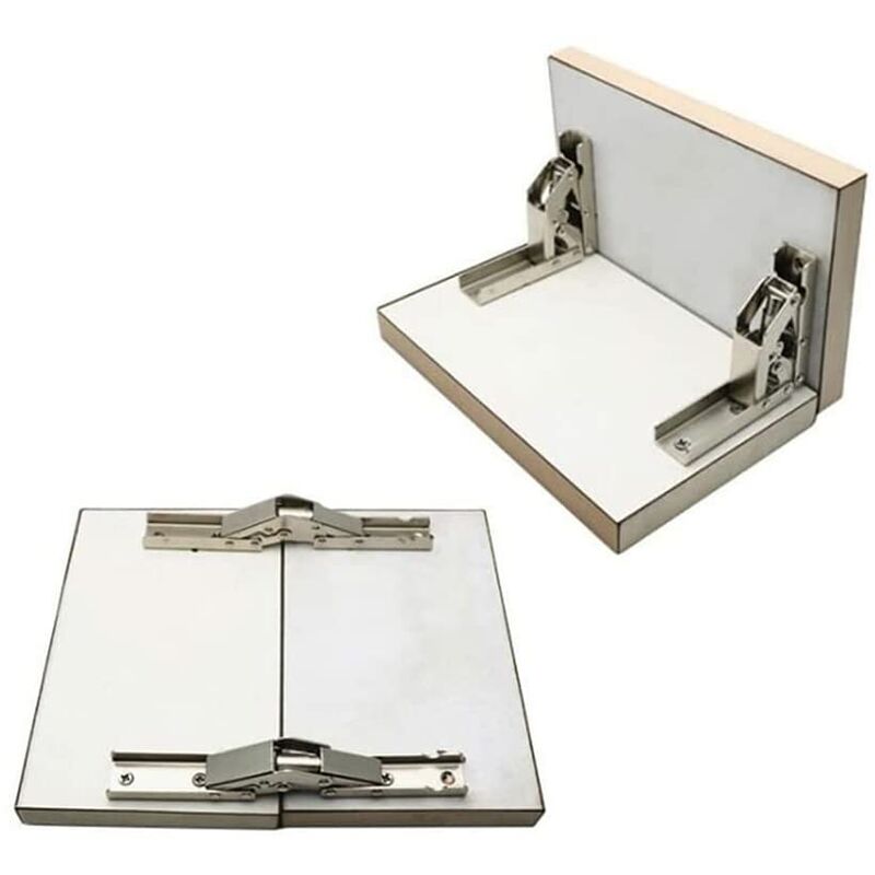 2 pcs Stainless Steel 90 Degree Folding Shelf Hinge Hidden Bracket Table Support Hinge Furniture Accessories V1188-MS-227-2087