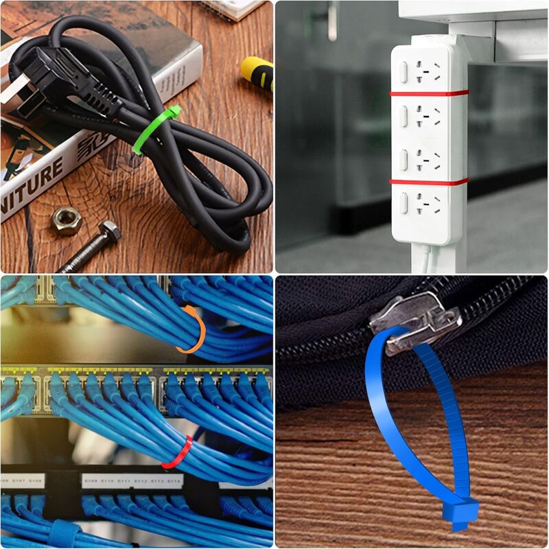 500 Pieces Colorful Plastic Cable Ties 200Mm X 2.8Mm Self-Locking Nylon Electrical Cable Ties For Gardening V1188-MS-227-2142