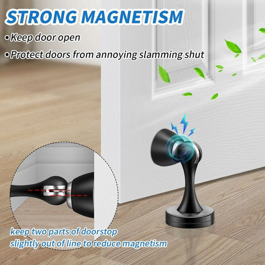 Magnetic Door Stop Brushed Stainless Steel Satin Nickel Black Floor Mounted For Bedroom Bathroom Kitchen V1188-MS-227-2197