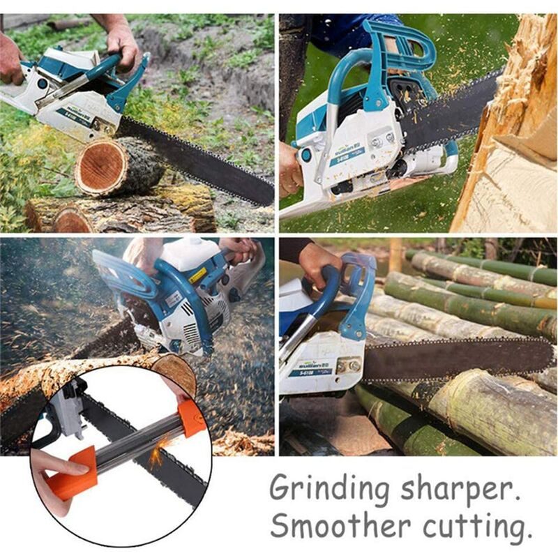 2 In 1 Easy File Chainsaw Chain Sharpener 3/8"/4.0Mm, Chainsaw Pitch Fast Teeth Sharpening Set With Handles, V1188-MS-227-2226