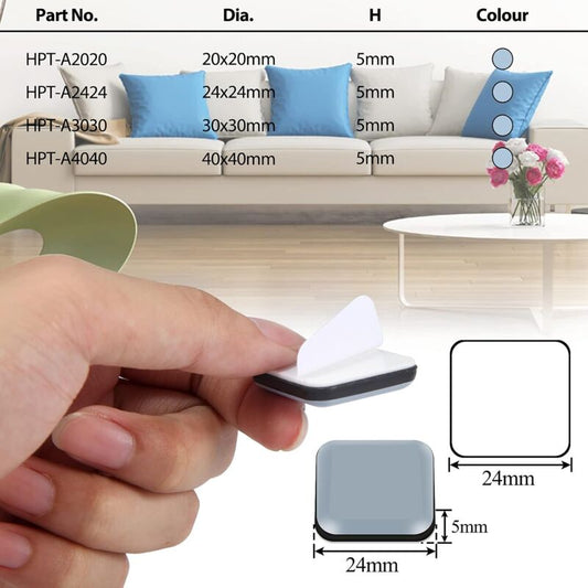 Furniture Sliders, 16 Pieces Ptfe Teflon Square Self-Adhesive Furniture Sliders Suitable For Smooth Floors V1188-MS-227-2247