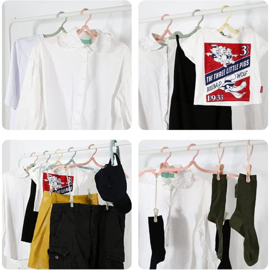 12 Pack Portable Foldable Plastic Travel Hangers Space Saving With Non-Slip Multi-Functional Travel V1188-MS-227-2287