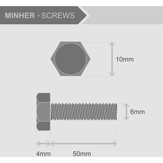 M6 X 50Mm 20 pcs 304 Stainless Steel Hexagon Socket Head Cap Bolts Outside Corner Hexagon Screw,Hex Bolts And V1188-MS-227-2292