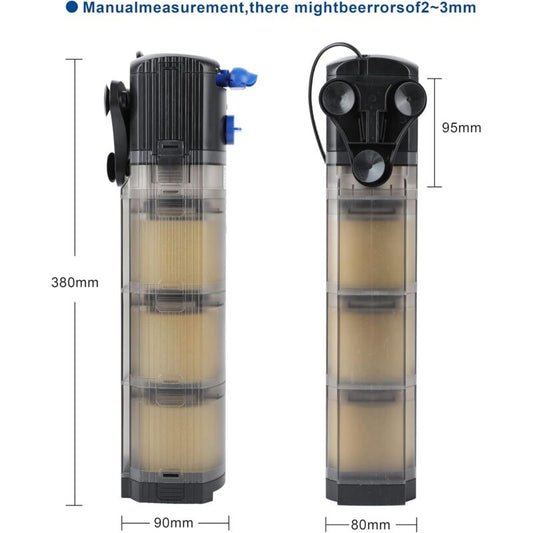 Aquarium Internal Filter Adjustable 3 In 1 Aquarium Pump For 100-300L Freshwater Or Saltwater Aquarium V1188-MS-227-2347