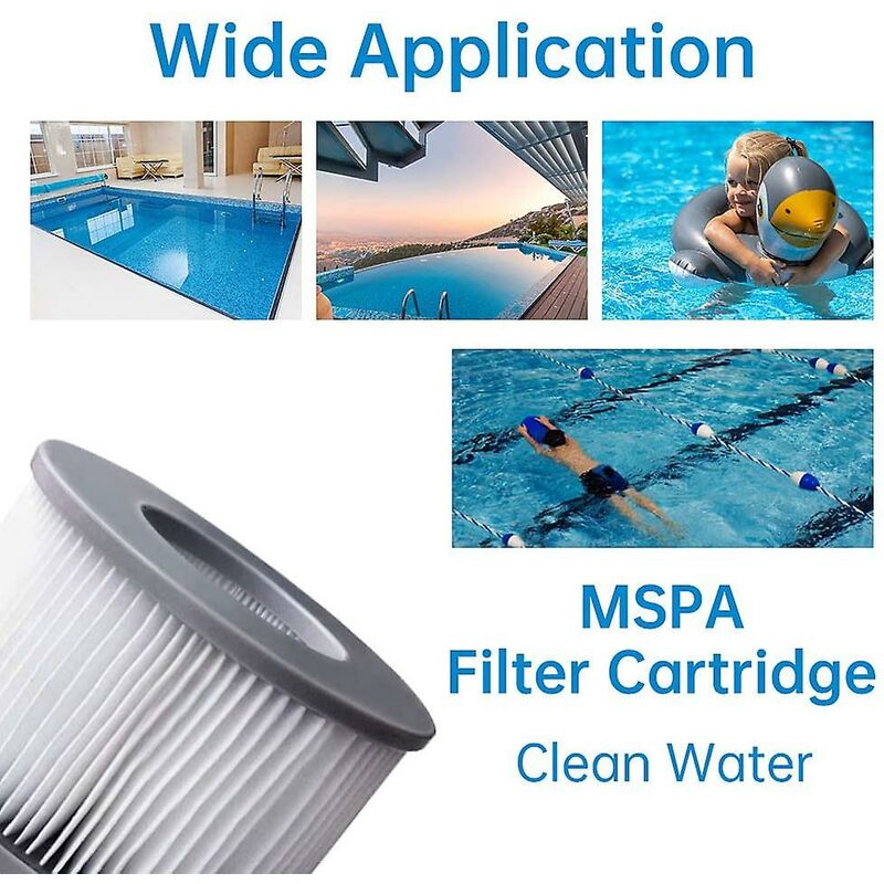 2 Pack Replacement Filters For Mspa - Cartridge Pump For Swimming Pools, Hot Tubs And Spas V1188-MS-227-2441