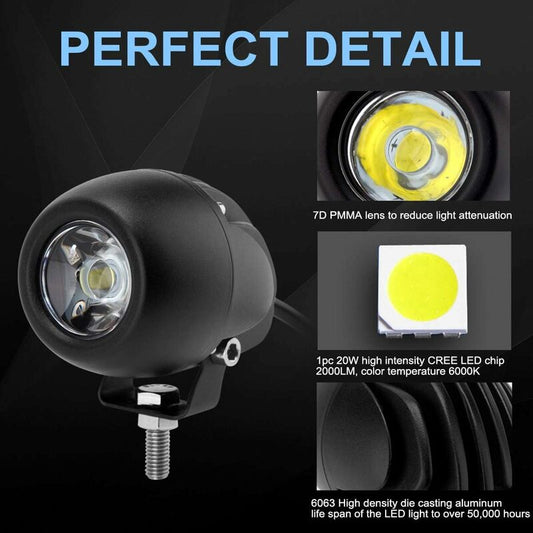 20W LED Fog Light LED Work Light Ip68 Waterproof Work Light LED Car Headlight Off-ROad Motorcycle Atv Utv 4X4 V1188-MS-227-2451