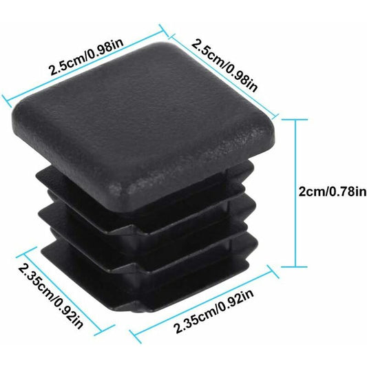 Decareta 20 pcs Chair Leg Cap, Square Pipe Cap, Plastic Square Post Cap For Furniture Feet Trampoline Cabinet V1188-MS-227-2456