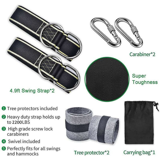 Hammock Strap Swing Attachment Hanging Chair ROpe Outdoor Swing Accessory Safety Carabiners Swing Tree Swing V1188-MS-227-2462