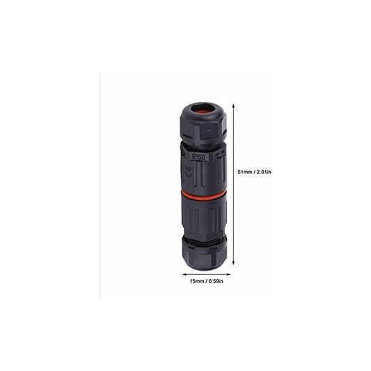 Whpps 10 pcs Ip68 Waterproof Straight Connector Junction Box Electrical Wire Cable 3 Pin Outdoor Connector V1188-MS-227-2492