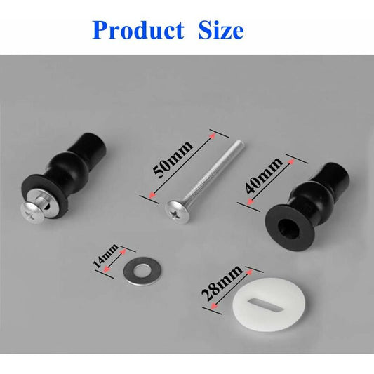 Toilet Seat Fittings, 4 Pack Toilet Seat Hinges Screws Toilet Seat Fixings Expanding Rubber Top Nuts Screws V1188-MS-227-2512