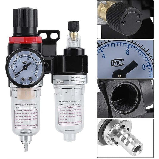 Oil Water Separator - 1/4'' Air Filter Regulator Lubricator Oil Separator With Compressor Moisture Trap Oil V1188-MS-227-2519