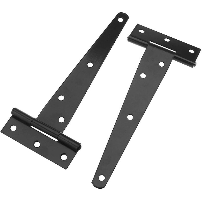 6 Pack T-Shaped Hinges For Garden Shed - 10Cm - Heavy Duty - Forged Steel - Rustproof - Black V1188-MS-227-2539