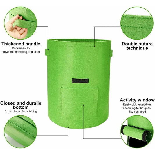 Potato Grow Bags, 2 pcs 40L/10 Gallon Vegetable Bag, Non-Woven Fabric Planting Bag With Window, Garden V1188-MS-227-2575