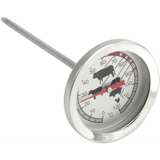 Stainless Steel ROasting Thermometer - Analog Meat Thermometer Up To 120 degrees C - Bbq Thermometer - Meat V1188-MS-227-2644