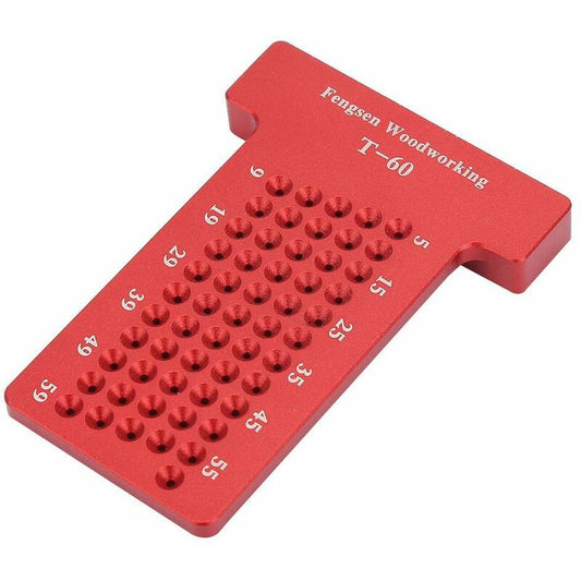 Scribing Ruler, T-Type Aluminum Alloy Woodworking Hole Gauge Carpenter Marking Tool, Wear-Resistant, For V1188-MS-227-2648