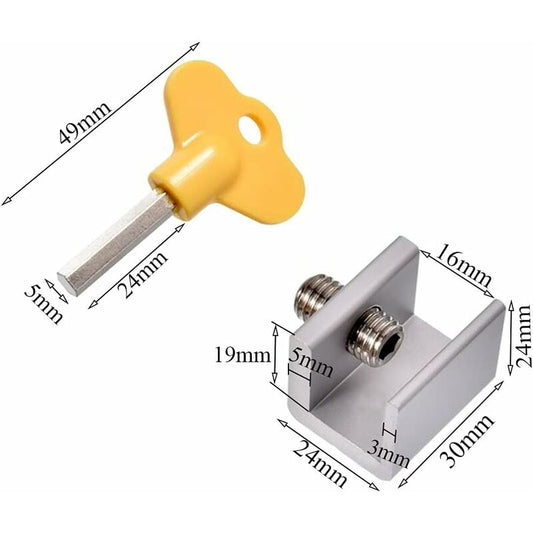 Sliding Window Lock 4 Pieces Sliding Door Lock Adjustable Window Lock Adjustable Sliding Door Locks Aluminum V1188-MS-227-2657