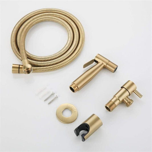Stainless Steel Toilet Bidet Shattaf Faucet Sprayer, Bidet Sprayer Kit (Gold) V1188-MS-227-2744