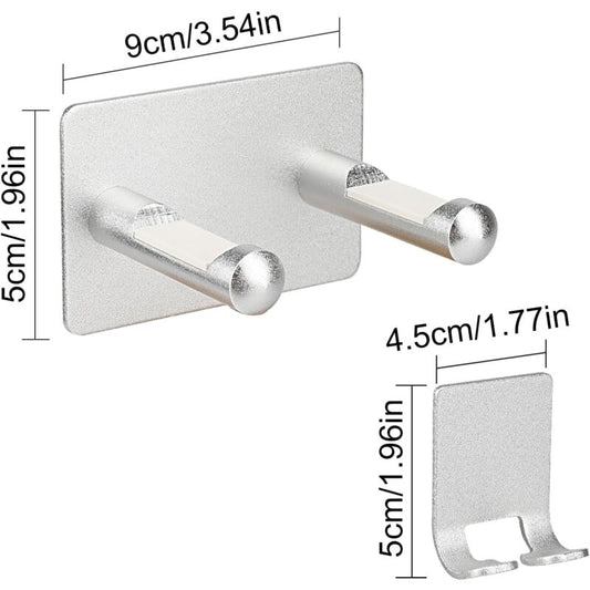 Universal Hair Dryer Holder Stainless Steel No Drilling Wall Mount Hair Dryer Holder Stick-On Holder V1188-MS-227-2758
