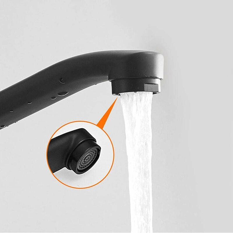 Single Handle Kitchen Faucet Wall Mounted High Quality Brass Body Black Projection 200Mm(G1/2) V1188-MS-227-2759