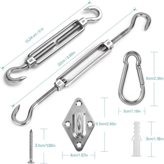 M6 Shade Sail Fixing Kit, Stainless Steel Sun Shade Sail Fixing Kit For Triangle And Square, Rectangle, Sun V1188-MS-227-2774