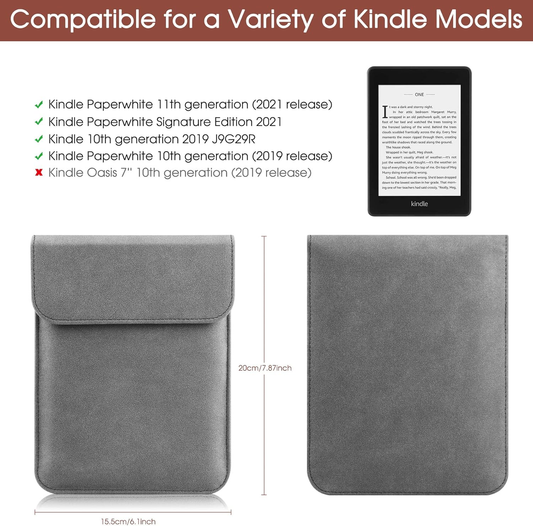 Universal Sleeve Case for 6", 6.8", Kindle Paperwhite/Colorsoft/Signature Edition 2024-2012 Sleeve Bag Pouch V1188-MS-305-028