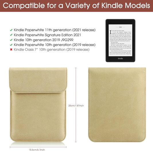 Universal Sleeve Case for 6", 6.8", Kindle Paperwhite/Colorsoft/Signature Edition 2024-2012 Sleeve Bag Pouch V1188-MS-305-029