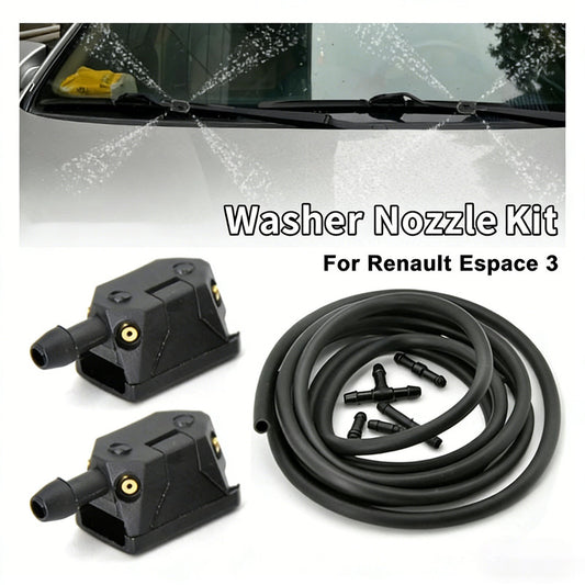 Adjustable 4-hole car wiper arm washer nozzle 8mm/9mm, compatible with Renault Espace 3 windshield washer V1188-MS-306-003