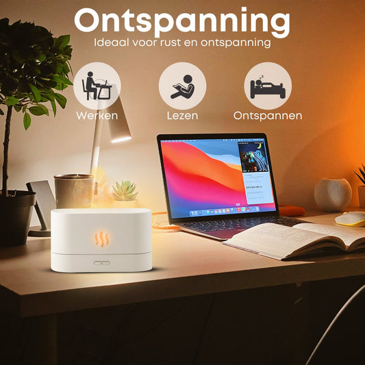 Boostiv Aroma Diffuser - Humidifier - Aromatherapy - Flame Effect - Aroma Diffuser V1188-MS-313-0047